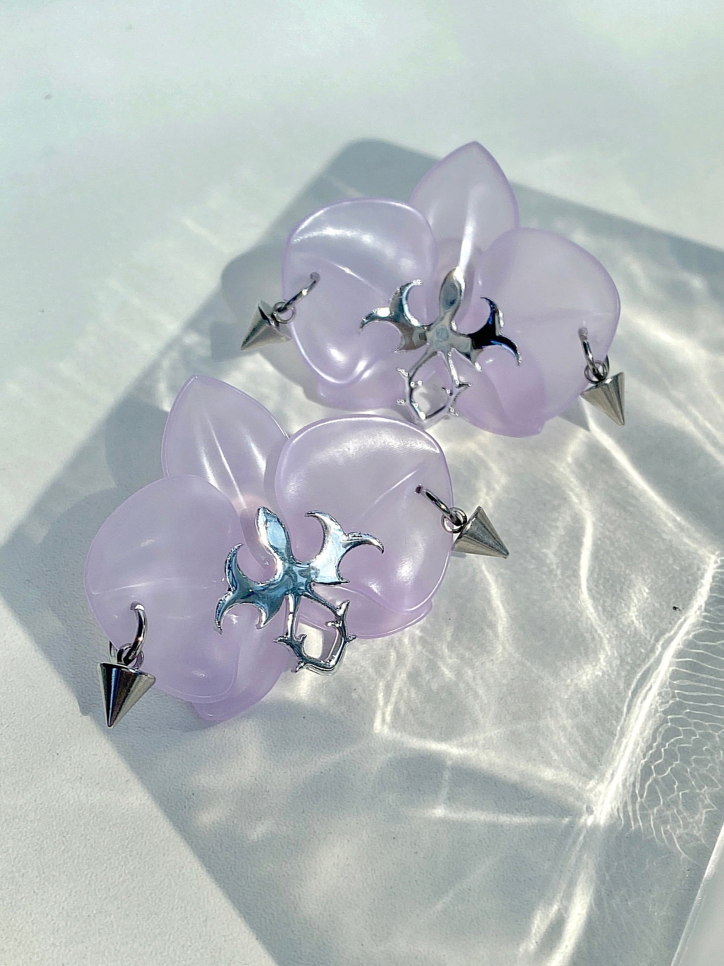 Fervooor Spiked Orchid 3D printing purple earrings