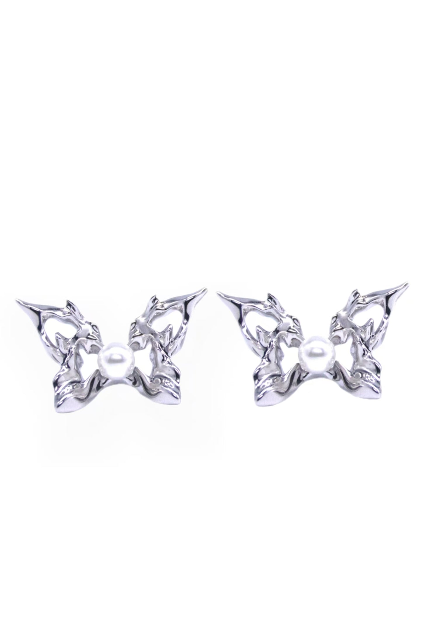 Fervooor Urban Mermaid silver metal butterfly earrings