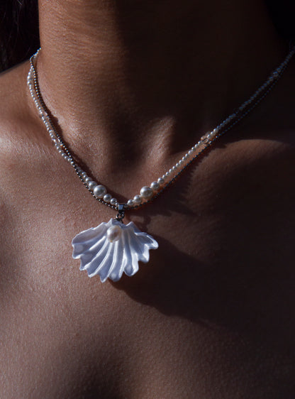 Fervooor Urban Mermaid Sea Shell Pearl Necklace