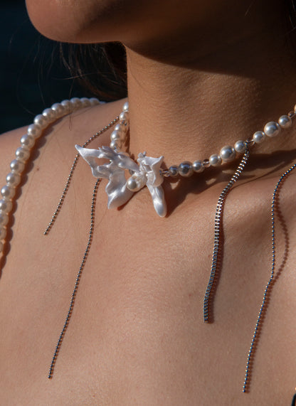 Fervooor Urban Mermaid Butterfly Pearl Necklace