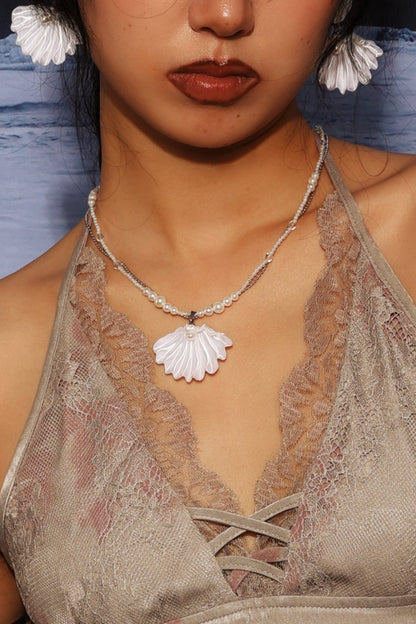 Fervooor Urban Mermaid Sea Shell Pearl Necklace