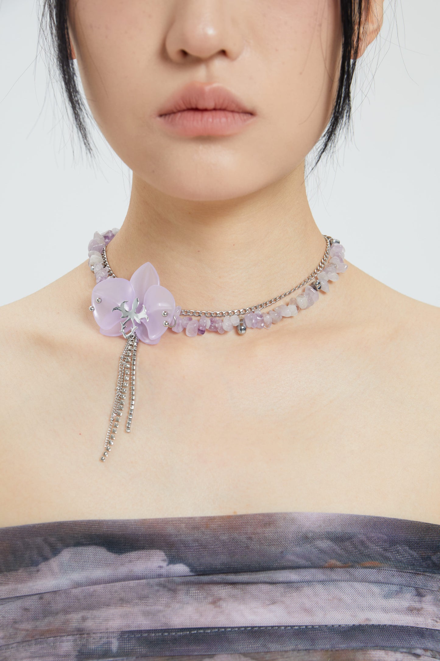 Fervooor Spiked Orchid 3D printing bead purple necklace