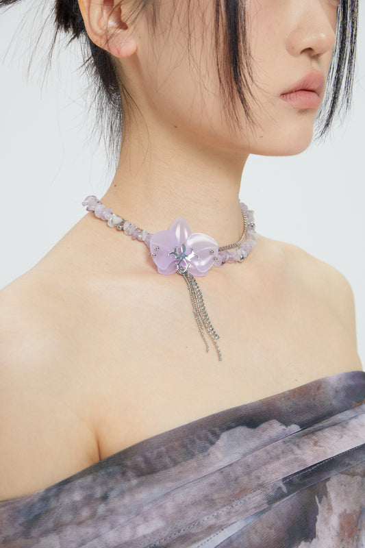 Fervooor Spiked Orchid 3D printing bead purple necklace