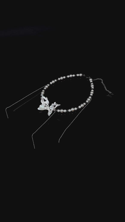 Fervooor Urban Mermaid Butterfly Pearl Necklace