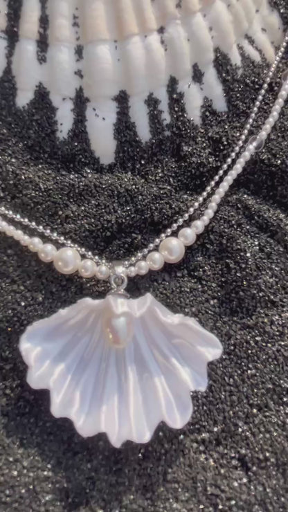 Fervooor Urban Mermaid Sea Shell Pearl Necklace