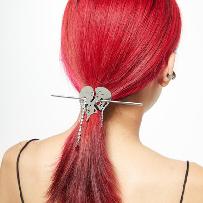 40% OFF! Fervooor Weeping Blood Skull hairpin